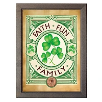 Irish- Faith, Fun, Family with Irish Penny Coin in 5" x 7" Frame