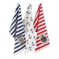 DII® Red, White & Blue Maritime Dishtowel, 3ct.