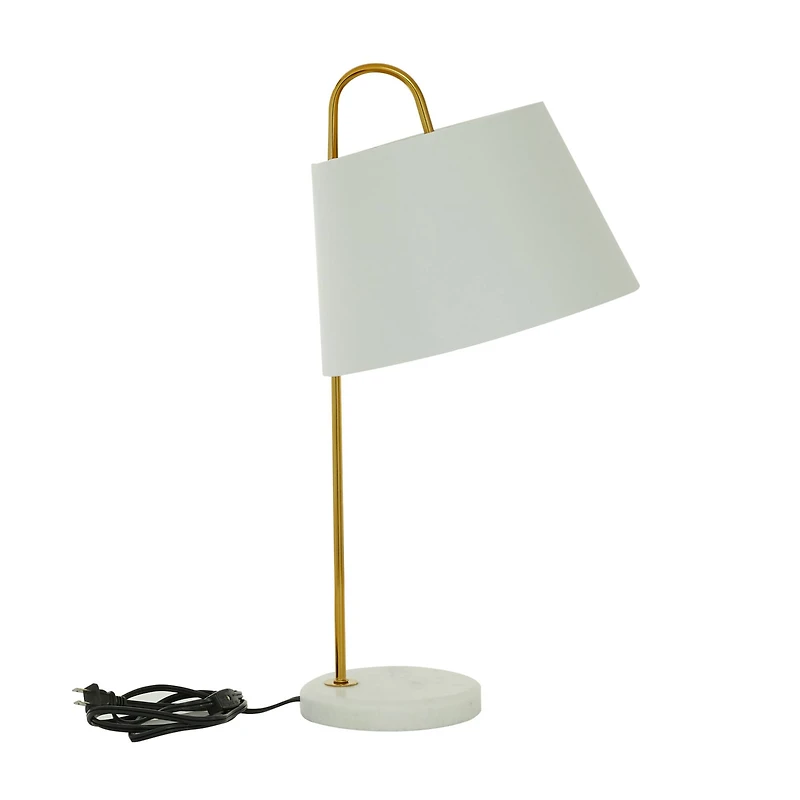 22" White Metal Modern Table Lamp