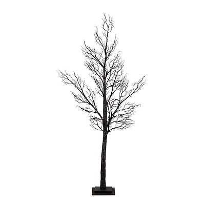 5ft. Pre-Lit Halloween Minimalist Twig Artificial Fall Tree with 240 Orange & Purple LED Lights