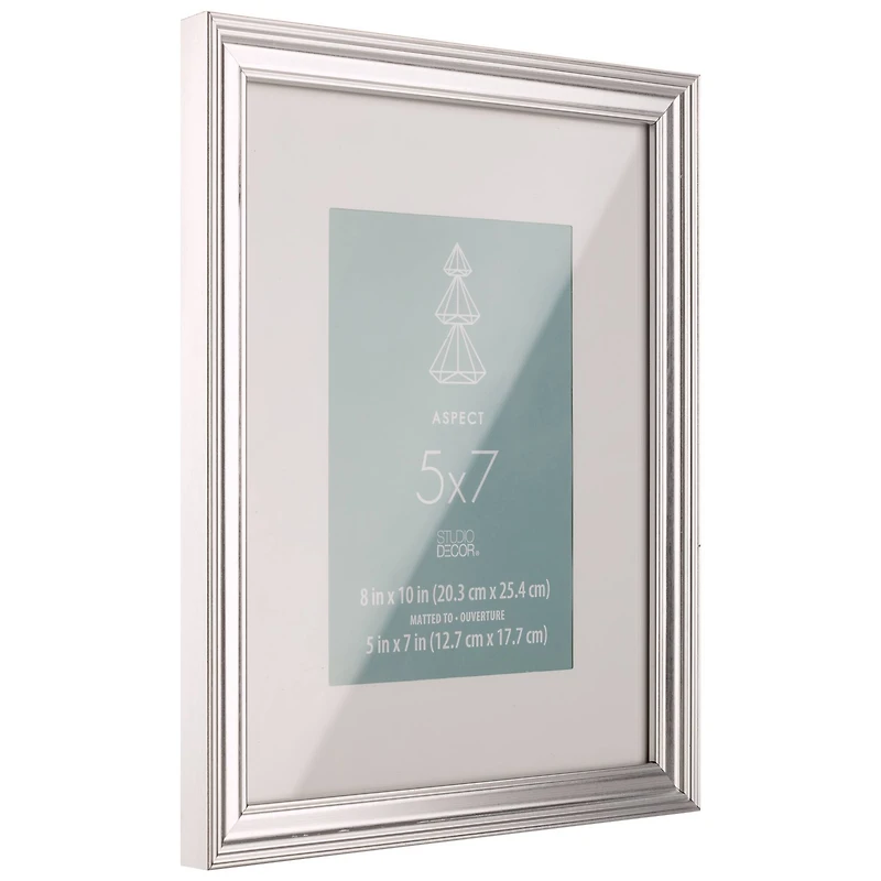 Aspect 5" x 7" Silver Narrow Frame with Mat by Studio Décor®