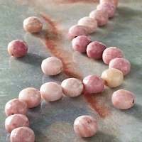 Pink Rhodonite Faceted Coin Beads, 8mm by Bead Landing™