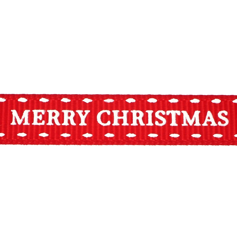 3/8" x 12ft. Red & White Merry Christmas Ribbon by Celebrate It® Christmas