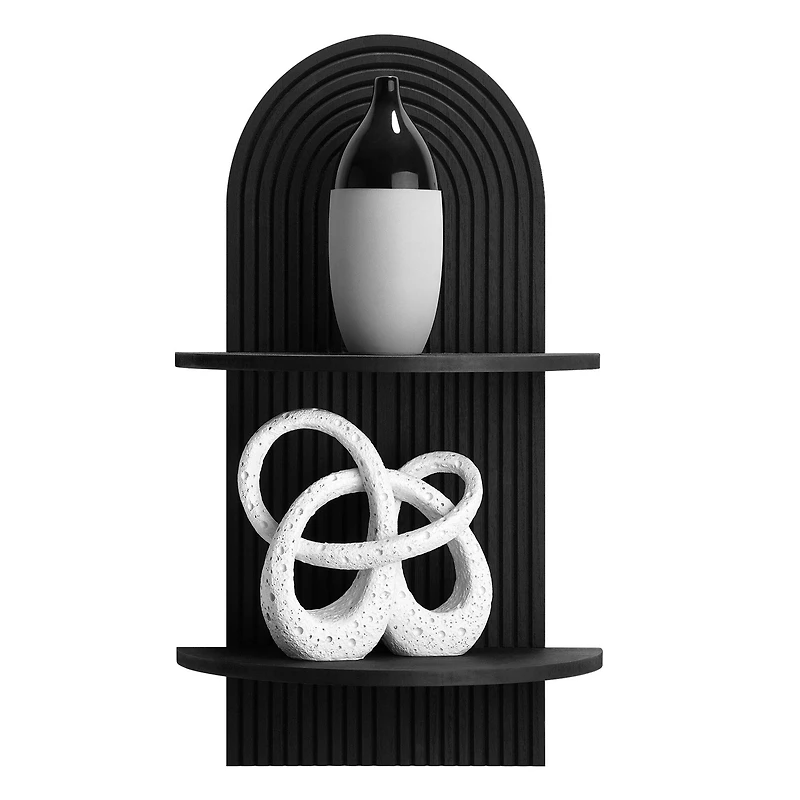 American Art Decor Lunar Ledges Wall shelf in Black - 23.75" x 14"