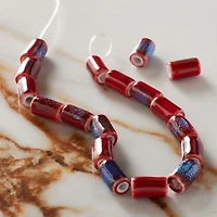 Red Tube Ceramic Beads, 9.8mm by Bead Landing™