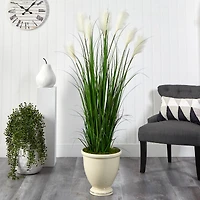 5ft. Wheat Plume Grass Plant in Urn Planter