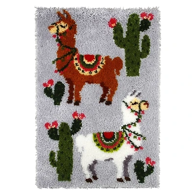 Orchidea Latch Hook Rug Kit Alpacas