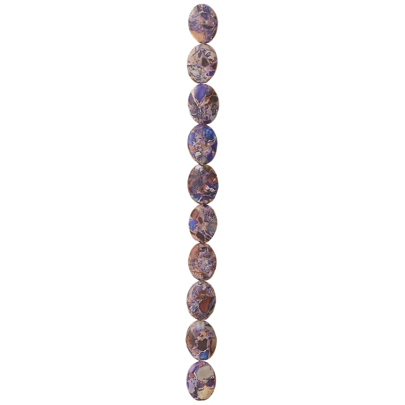 Amethyst Dyed Serpentine Jasper Oval Beads, 16mm by Bead Landing™