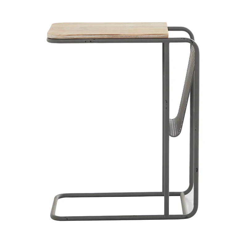 Black Metal Industrial Accent Table 25" x 20" x 12"