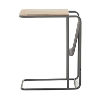 Black Metal Industrial Accent Table 25" x 20" x 12"