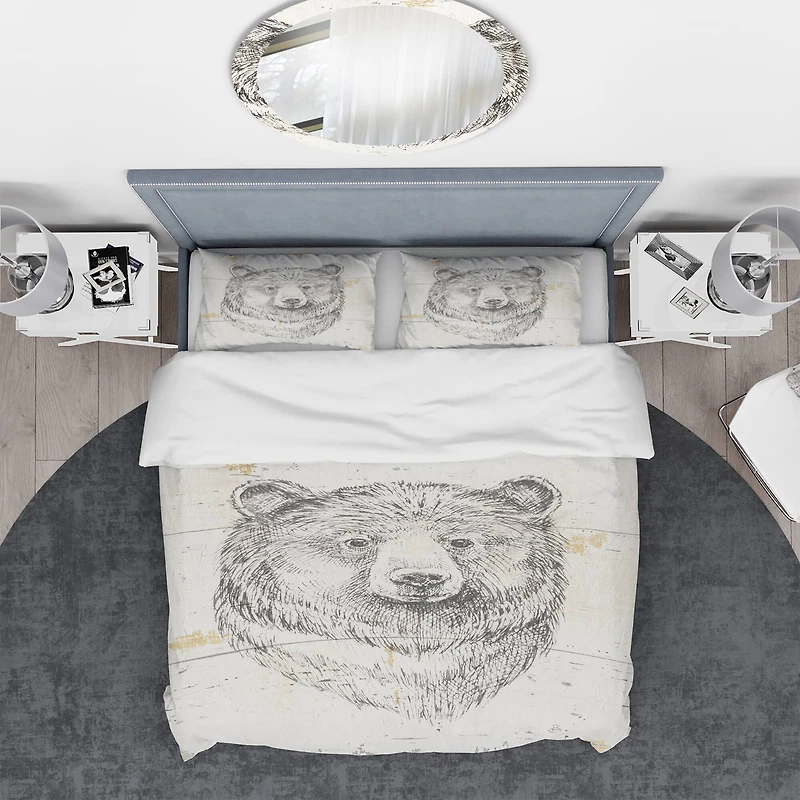 Designart 'Bear Wild and Beautiful IV' Farmhouse Bedding Set