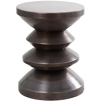 18" Copper Metal Art Deco Inspired Accent Table