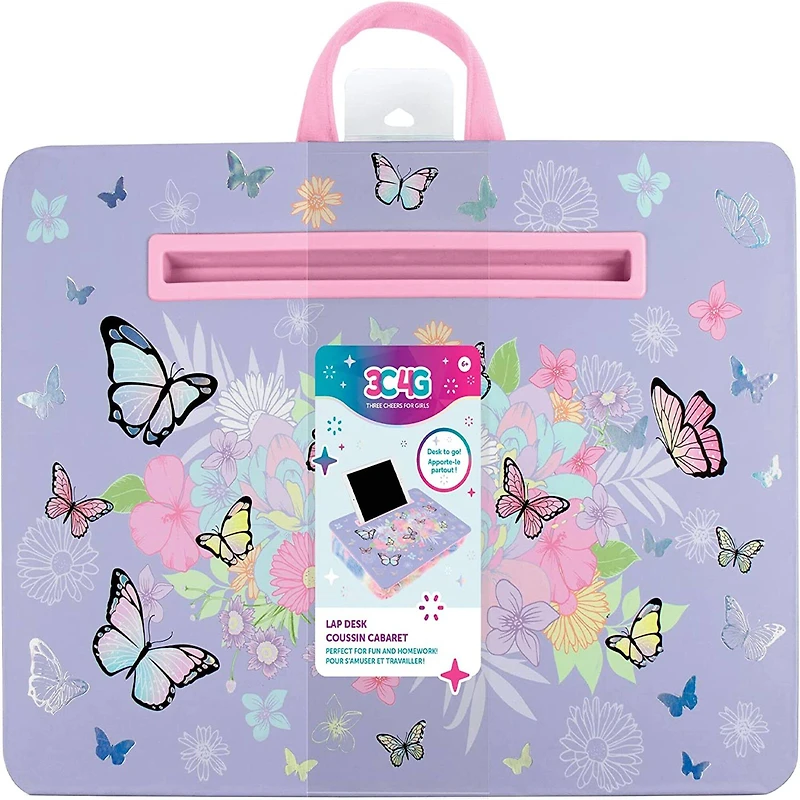 Make It Real™ 3C4G Purple Pastel Butterfly Lap Desk