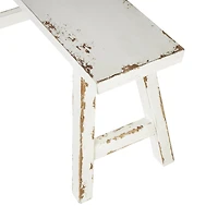Wood Slim Distressed Bench Set
