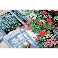 Luca-s Terrace With Flowers Counted Cross Stitch Kit