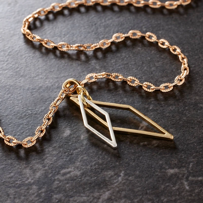 Gold & Silver Diamond Overlap Pendant by Bead Landing™