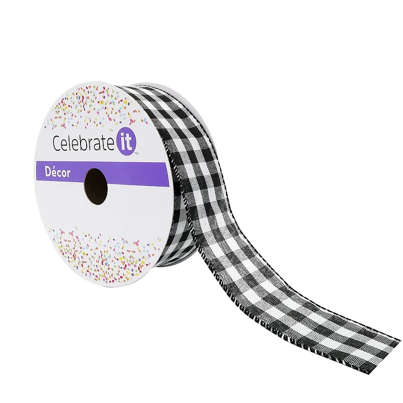 1.5" x 10yd. Wired Gingham Ribbon by Celebrate It