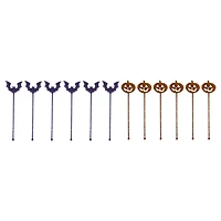 8" Trick-or-Treat Jack-o'-Lantern & Bat Drink Stirrers, 12ct. by Makery™