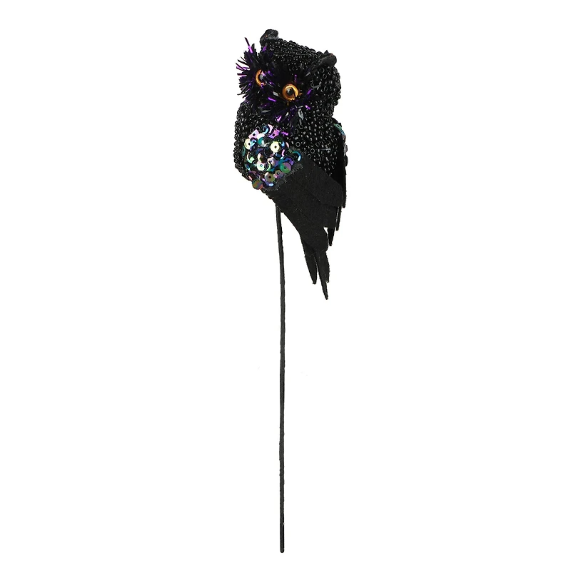 11.75" Black Iridescent Owl Pick by Ashland®
