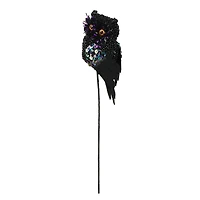 11.75" Black Iridescent Owl Pick by Ashland®