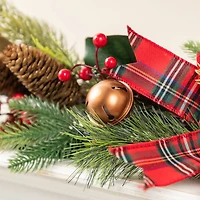 Glitzhome® 6FT Christmas Bell, Pinecone & Berry Bow Garland