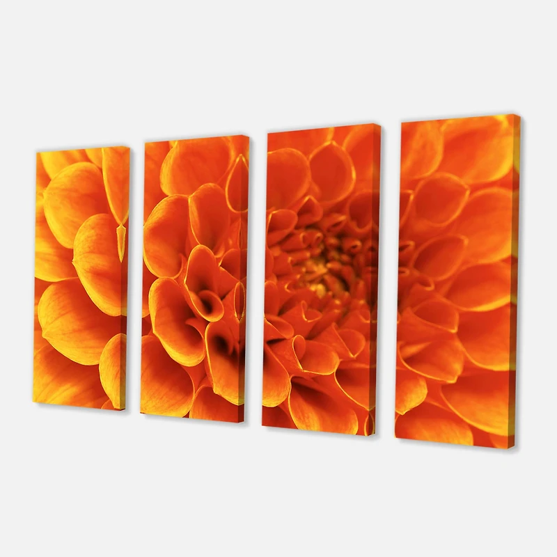 Designart - Large Orange Flower and Petals
