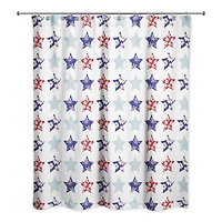 Floral Stars Pattern Shower Curtain