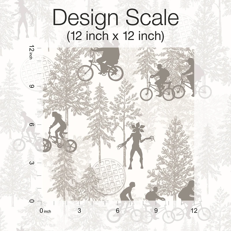 RoomMates Netflix Stranger Things Hawkins Woods Taupe Peel & Stick Wallpaper