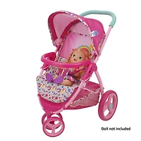 509 Crew Baby Alive Pink and Rainbow Doll Jogging Stroller