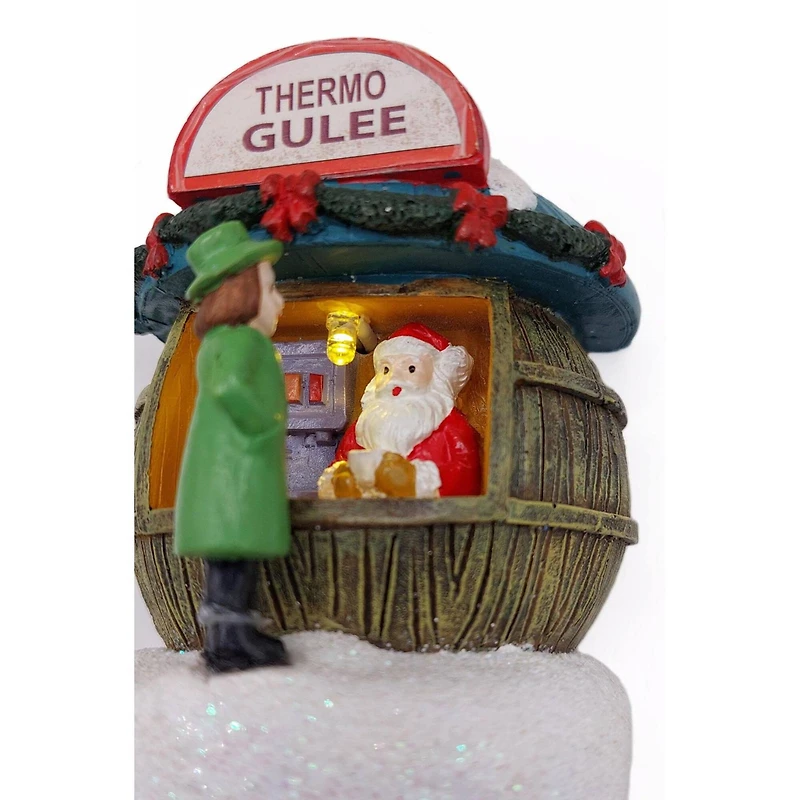 Wizardi 2.15" x 2.95" Christmas Village White Holiday Coffee Shop