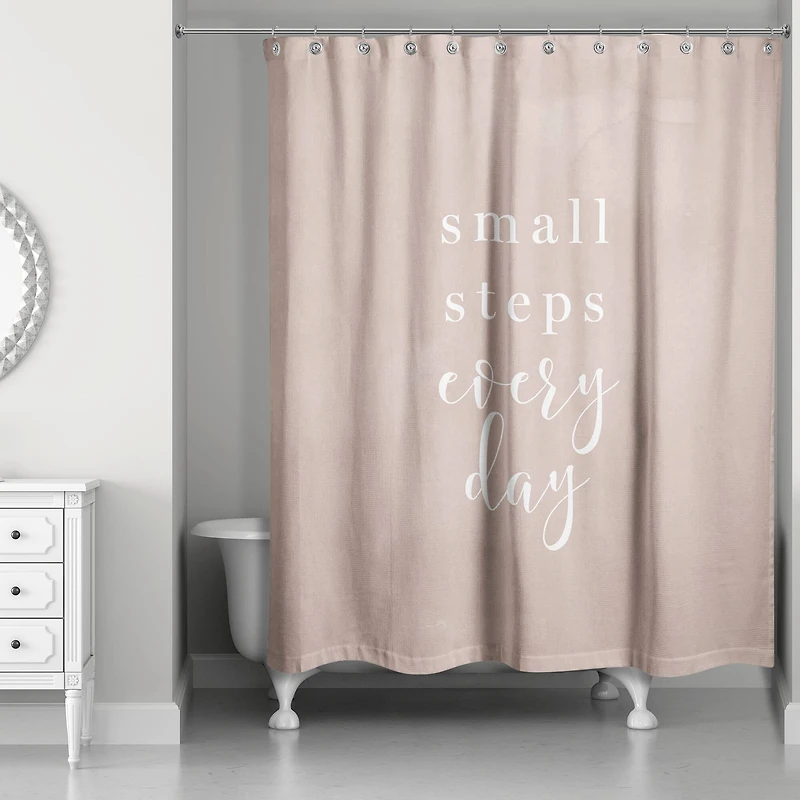 Small Beige Steps 71" x 74" Shower Curtain