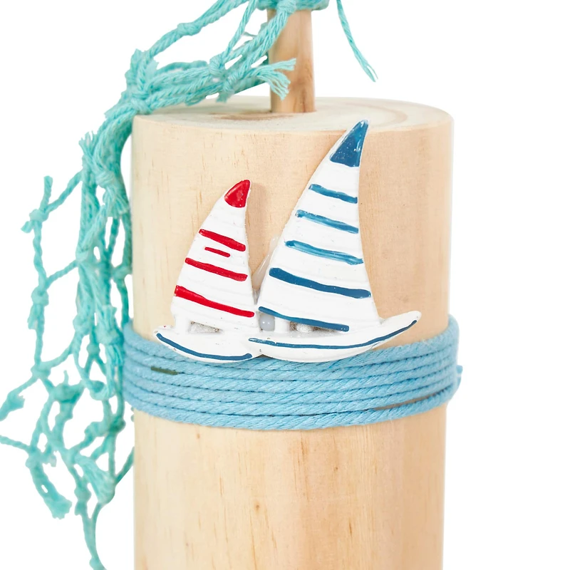 11" Blue Ceramic Sea Life Ombre Sculpture Set