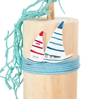 11" Blue Ceramic Sea Life Ombre Sculpture Set