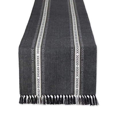 DII® 72" Dobby Striped Fringe Ribbed Table Runner