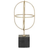 CosmoLiving by Cosmopolitan Gold Marble Contemporary Sculpture, 13" x 6" x 6"