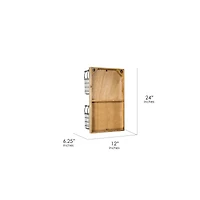 24" Two-Pocket Rustic Metal Wired Wall Basket & Wall Organizer