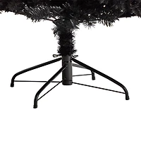 7ft. Pre-Lit Black Artificial Christmas Tree, Clear LED Lights