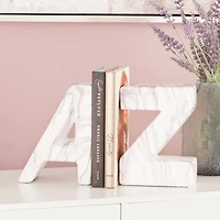CosmoLiving by 8" Cosmopolitan Contemporary A & Z Dolomite Bookend Set