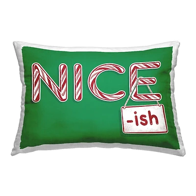 Stupell Industries Jedco Brands Nice-Ish Holiday Humor Indoor Decorative Pillow