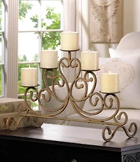 24" Antiqued Iron Candle Stand
