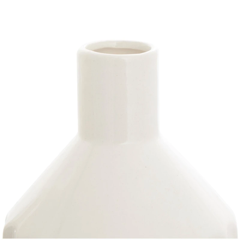 Dark Gray Ceramic Dimensional Textured Ombre Vase with Cream Accent Set