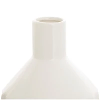 Dark Gray Ceramic Dimensional Textured Ombre Vase with Cream Accent Set