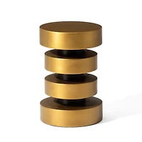 Glitzhome® 18" Antique Gold Floating Disks Side Table