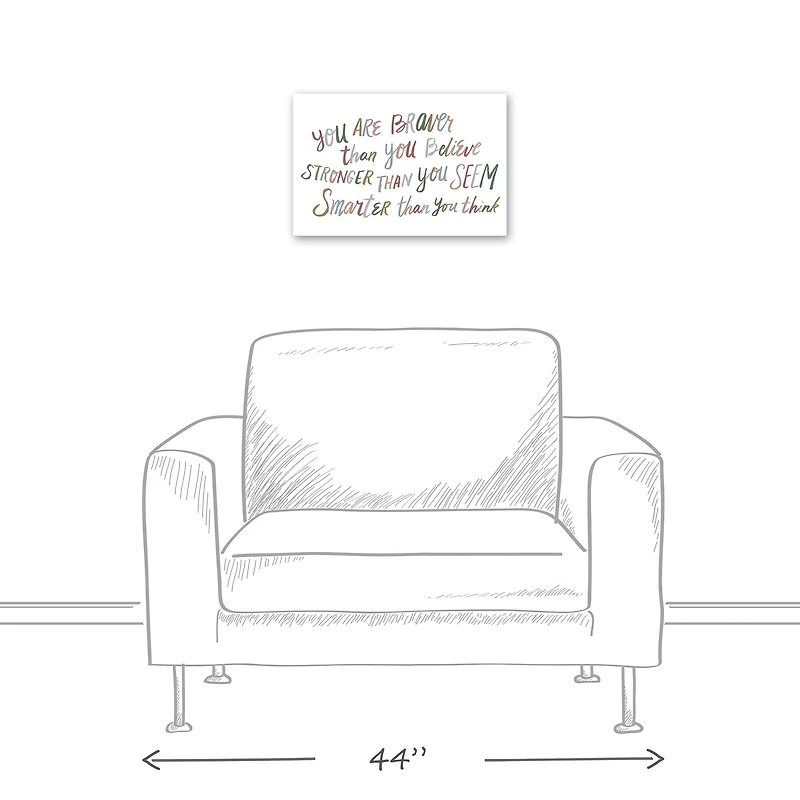 You Are Brave 18" x 12' Canvas Wall Art