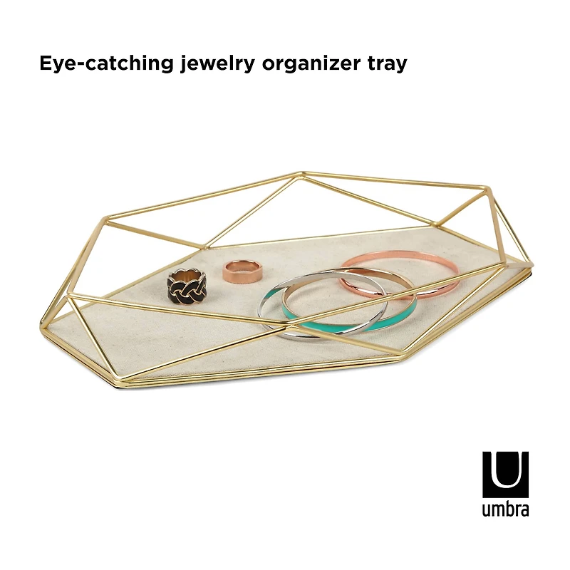 Umbra Matte Brass Prisma Jewelry Tray