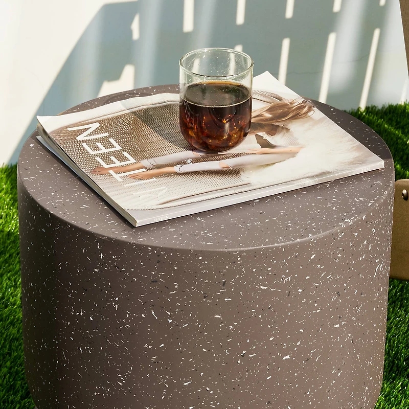 Glitzhome® 17" Multifunctional Faux Terrazzo Stool