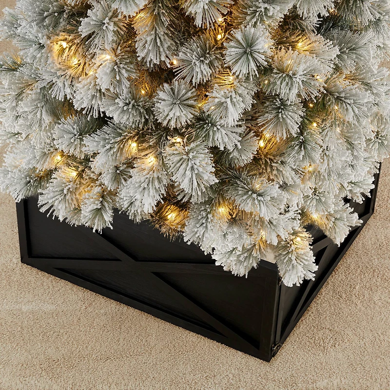 Glitzhome® 32" Black Wooden Tree Collar