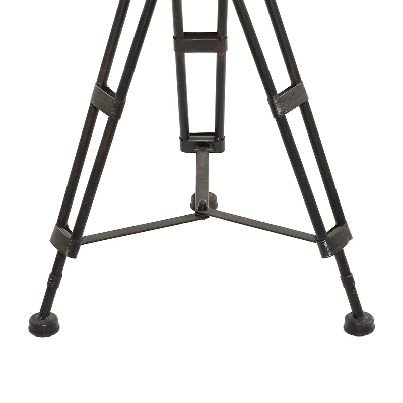 Black Glass & Metal Eclectic Accent Table