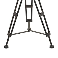 Black Glass & Metal Eclectic Accent Table