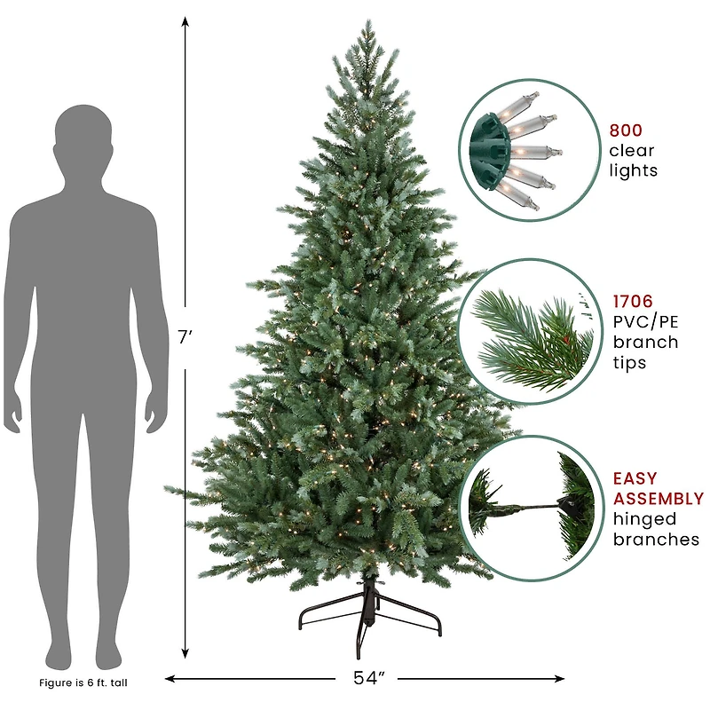 7ft. Pre-Lit Real Touch™ Blue Spruce Artificial Christmas Tree, Clear Lights